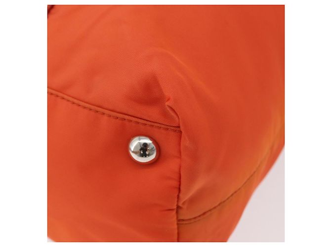 PRADA Bolso de mano de nailon 2 vías naranja plata Auth ti3826 - vista 17