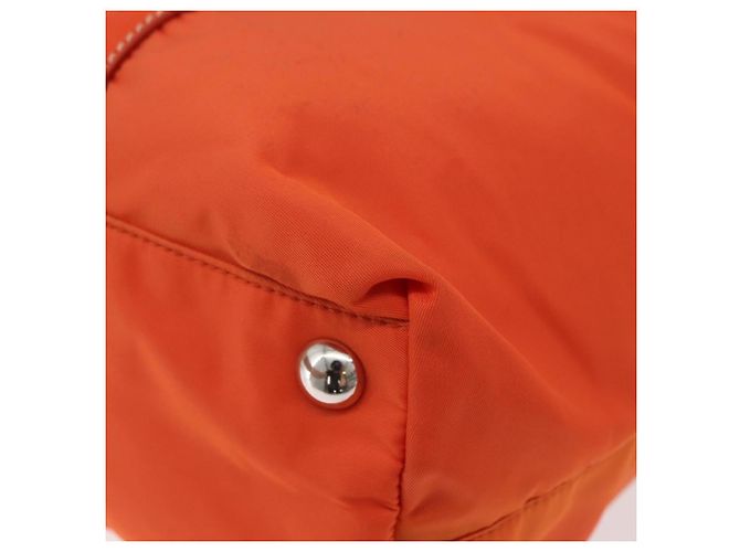 PRADA Bolso de mano de nailon 2 vías naranja plata Auth ti3826 - vista 19