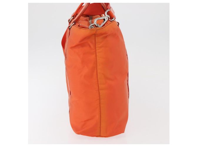 PRADA Bolso de mano de nailon 2 vías naranja plata Auth ti3826 - vista 4