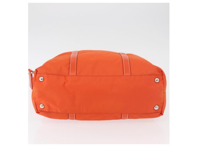 PRADA Bolso de mano de nailon 2 vías naranja plata Auth ti3826 - vista 5
