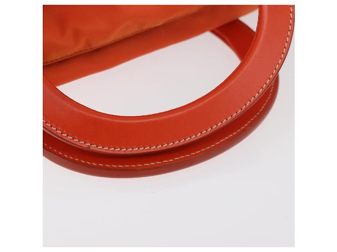 PRADA Bolso de mano de nailon 2 vías naranja plata Auth ti3826 - vista 7