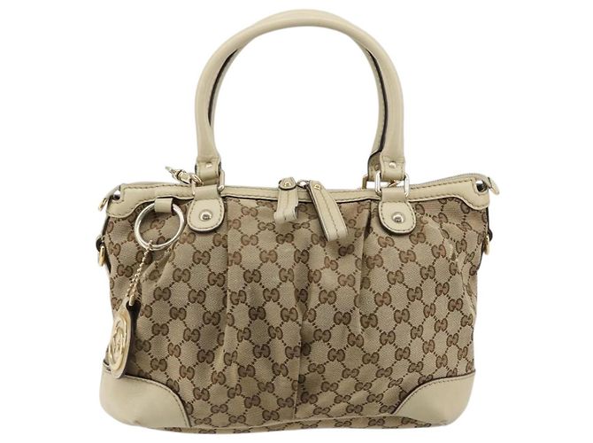 Gucci Borsa a mano GG Canvas 2way Beige Oro 247902 Auth 176270 D'oro - vista 13