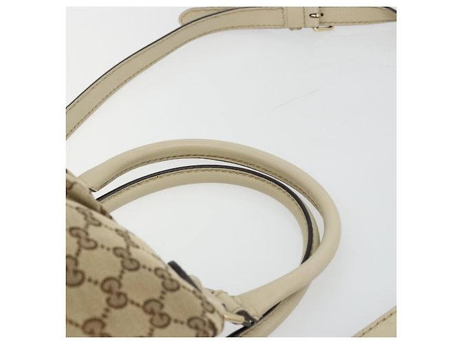 Gucci Borsa a mano GG Canvas 2way Beige Oro 247902 Auth 176270 D'oro - vista 14