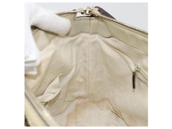 Gucci Borsa a mano GG Canvas 2way Beige Oro 247902 Auth 176270 D'oro - vista 23