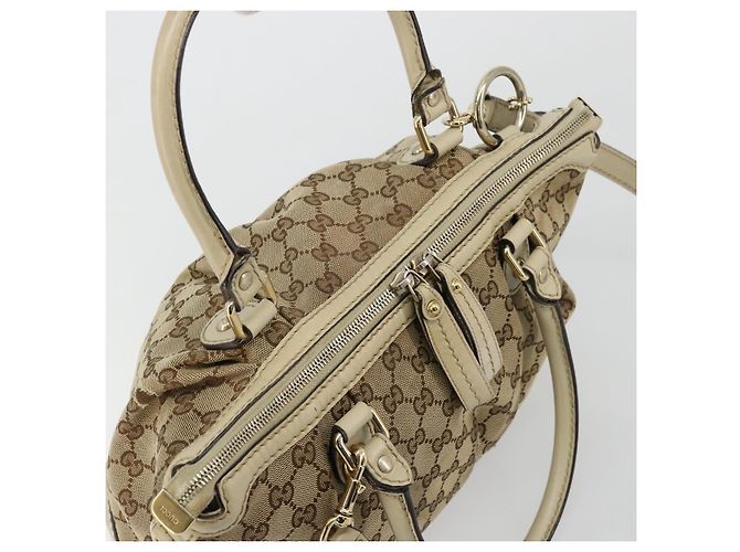 Gucci Borsa a mano GG Canvas 2way Beige Oro 247902 Auth 176270 D'oro - vista 6