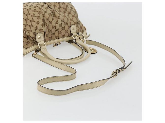 Gucci Borsa a mano GG Canvas 2way Beige Oro 247902 Auth 176270 D'oro - vista 8
