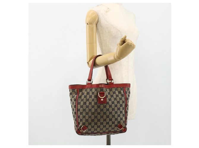 Borsa Abbey in tela GG Gucci beige e oro 130739 Auth 177438 D'oro - vista 22