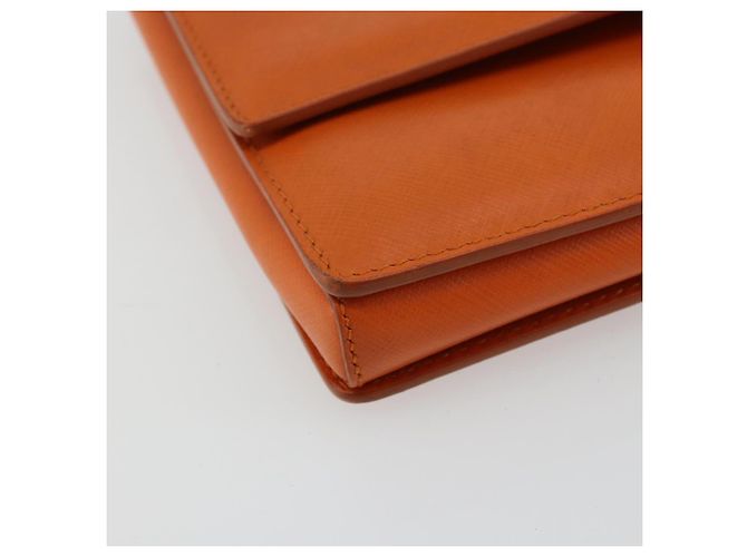 Borsa a Spalla Vala Chain in Pelle Arancione Oro Auth BA12335 di Salvatore Ferragamo - vista 14