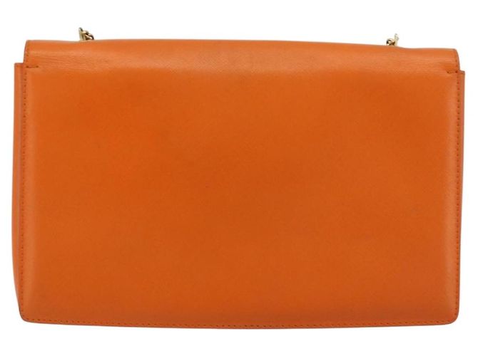 Borsa a Spalla Vala Chain in Pelle Arancione Oro Auth BA12335 di Salvatore Ferragamo - vista 2