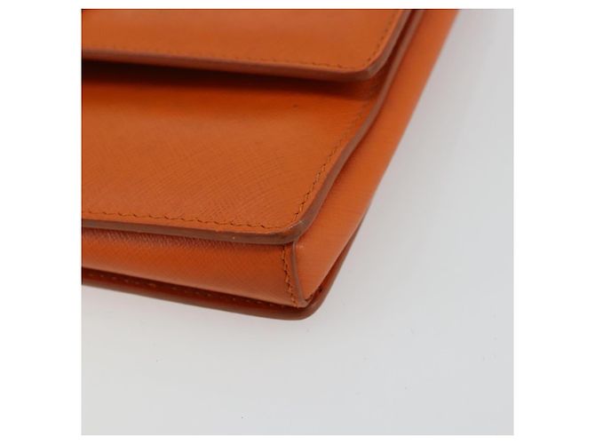 Borsa a Spalla Vala Chain in Pelle Arancione Oro Auth BA12335 di Salvatore Ferragamo - vista 9