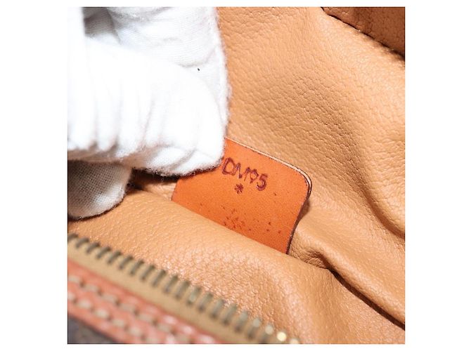 Céline Borsa a mano Vanity in tela Macadam CELINE in pelle PVC marrone e oro Auth ep14305 D'oro - vista 12