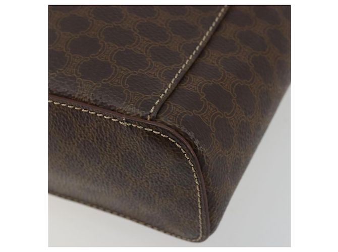 Céline Borsa a mano Vanity in tela Macadam CELINE in pelle PVC marrone e oro Auth ep14305 D'oro - vista 16