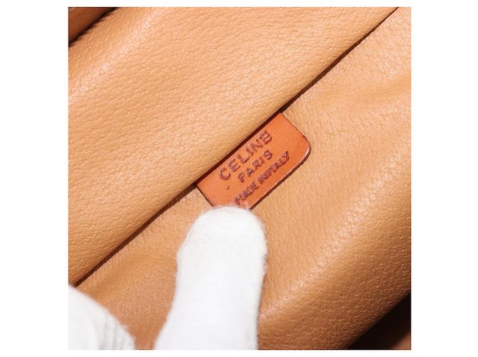 Céline Borsa a mano Vanity in tela Macadam CELINE in pelle PVC marrone e oro Auth ep14305 D'oro - vista 18