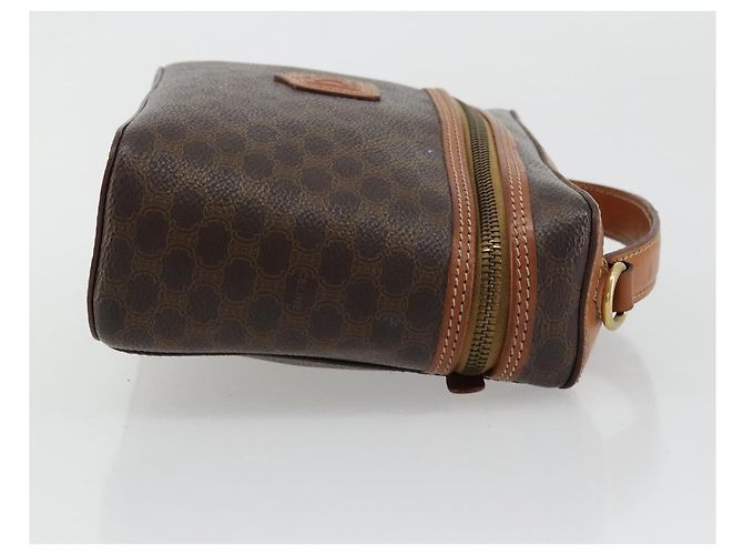 Céline Borsa a mano Vanity in tela Macadam CELINE in pelle PVC marrone e oro Auth ep14305 D'oro - vista 3