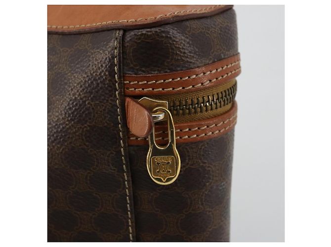 Céline Borsa a mano Vanity in tela Macadam CELINE in pelle PVC marrone e oro Auth ep14305 D'oro - vista 9