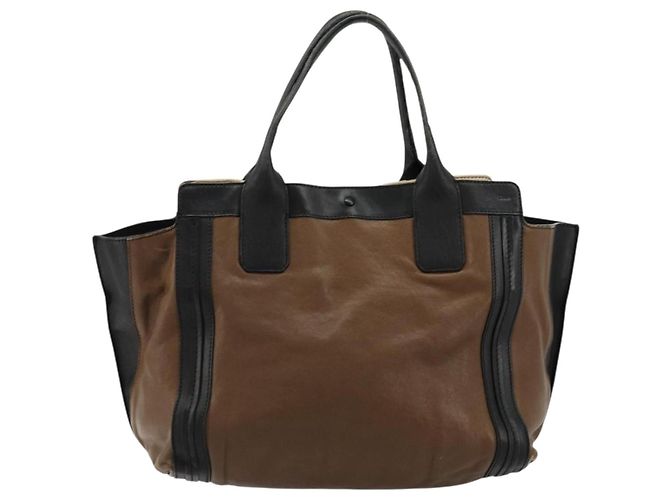 Chloé Borsa Tote in Pelle Marrone Oro Auth bs34603 D'oro - vista 13