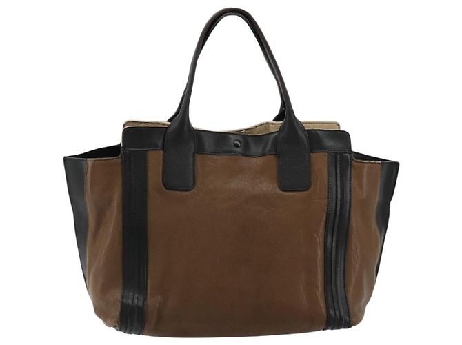 Chloé Borsa Tote in Pelle Marrone Oro Auth bs34603 D'oro - vista 2