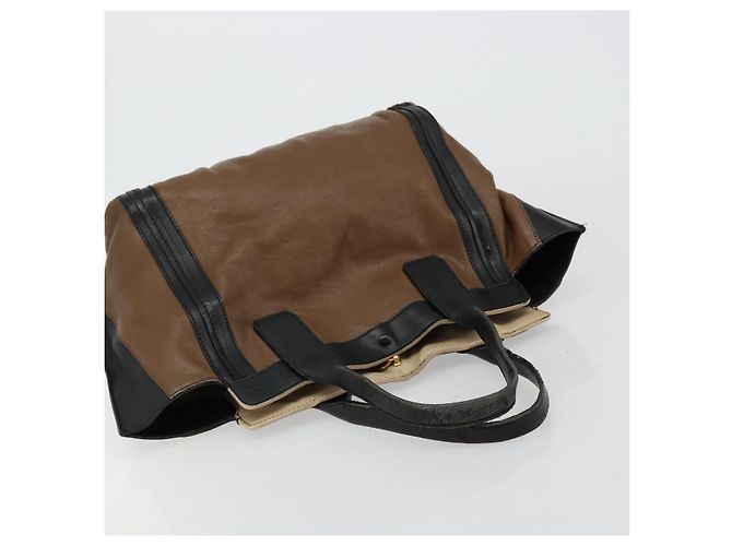 Chloé Borsa Tote in Pelle Marrone Oro Auth bs34603 D'oro - vista 6