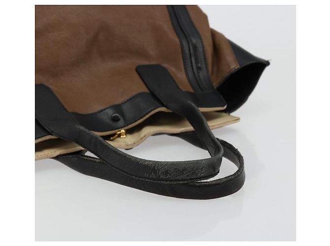Chloé Borsa Tote in Pelle Marrone Oro Auth bs34603 D'oro - vista 7