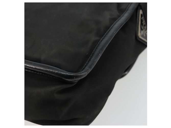 Bolsa de Ombro PRADA em Nylon Preto Prata Autêntica bs34675 - vista 17