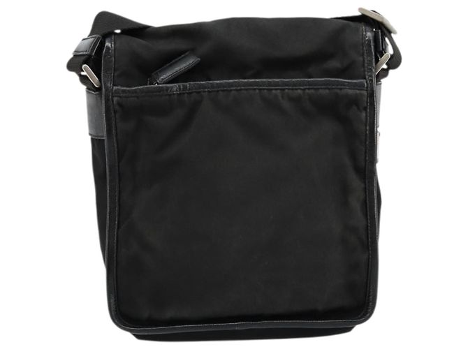 Bolsa de Ombro PRADA em Nylon Preto Prata Autêntica bs34675 - vista 2