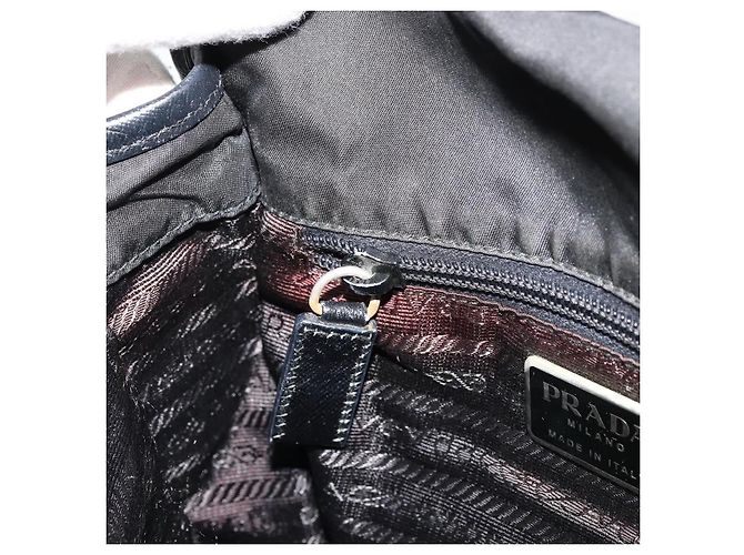 Bolsa de Ombro PRADA em Nylon Preto Prata Autêntica bs34675 - vista 22