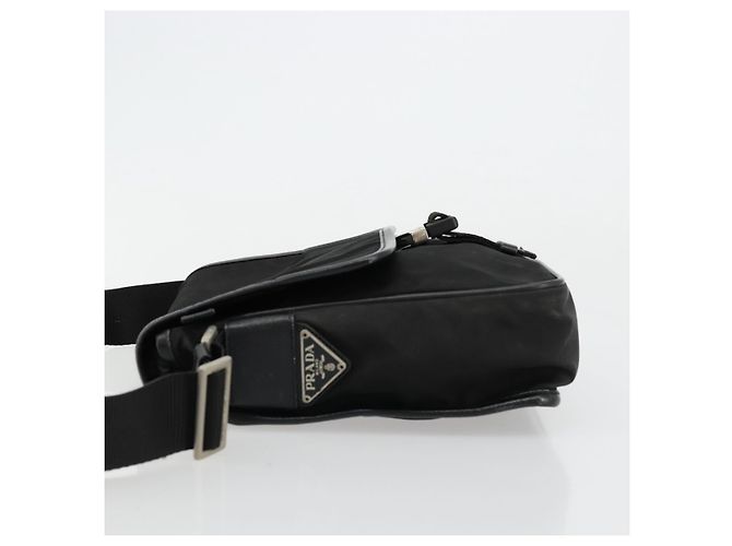 Bolsa de Ombro PRADA em Nylon Preto Prata Autêntica bs34675 - vista 4