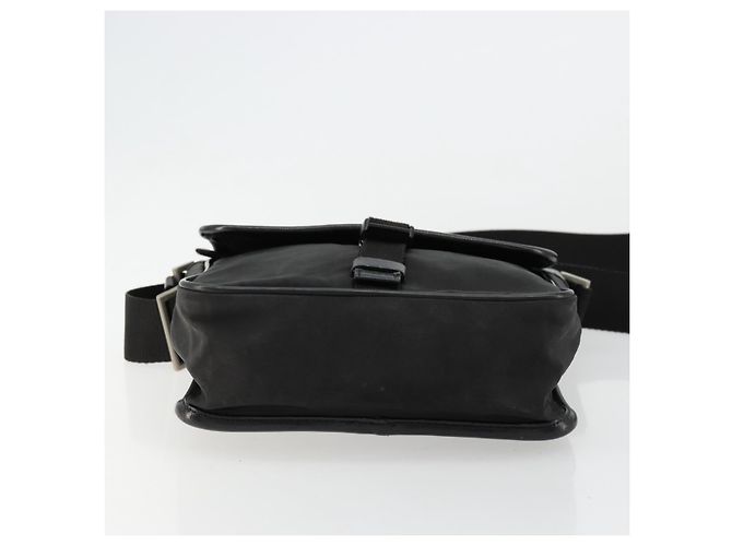 Bolsa de Ombro PRADA em Nylon Preto Prata Autêntica bs34675 - vista 5