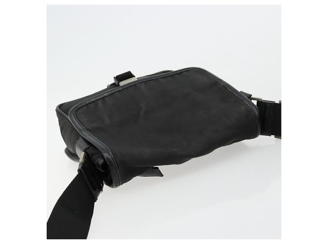 Bolsa de Ombro PRADA em Nylon Preto Prata Autêntica bs34675 - vista 6