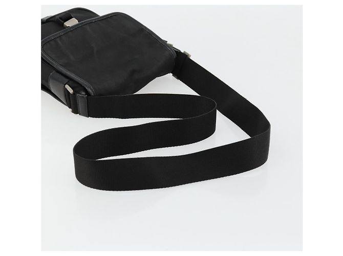 Bolsa de Ombro PRADA em Nylon Preto Prata Autêntica bs34675 - vista 7