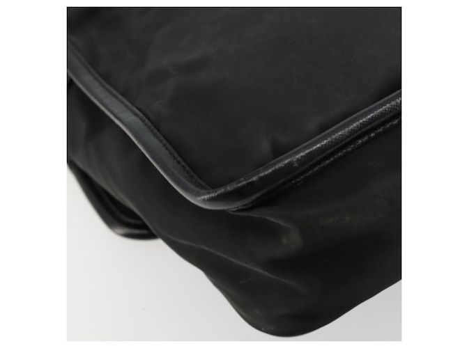 Bolsa de Ombro PRADA em Nylon Preto Prata Autêntica bs34675 - vista 8