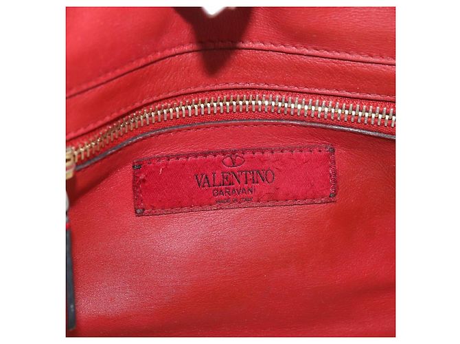 VALENTINO Borsa Rock Studs in pelle 2 in 1 Rossa Oro Auth BA12287 Rosso D'oro - vista 20