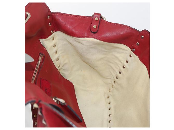 VALENTINO Borsa Rock Studs in pelle 2 in 1 Rossa Oro Auth BA12287 Rosso D'oro - vista 21
