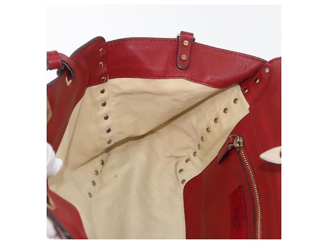 VALENTINO Borsa Rock Studs in pelle 2 in 1 Rossa Oro Auth BA12287 Rosso D'oro - vista 22