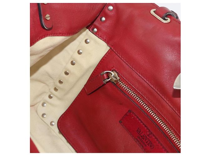 VALENTINO Borsa Rock Studs in pelle 2 in 1 Rossa Oro Auth BA12287 Rosso D'oro - vista 23