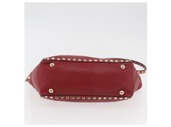 VALENTINO Borsa Rock Studs in pelle 2 in 1 Rossa Oro Auth BA12287 Rosso D'oro - vista 5