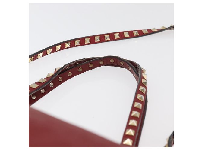 VALENTINO Borsa Rock Studs in pelle 2 in 1 Rossa Oro Auth BA12287 Rosso D'oro - vista 8