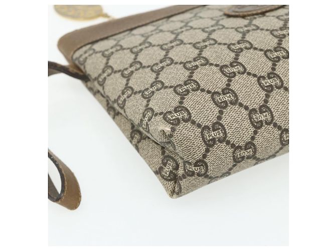 GUCCI GG Plus Supreme Clutch Bag PVC Oro Beige Auth bs34715 D'oro - vista 14