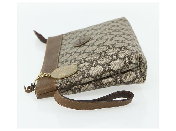 GUCCI GG Plus Supreme Clutch Bag PVC Oro Beige Auth bs34715 D'oro - vista 3