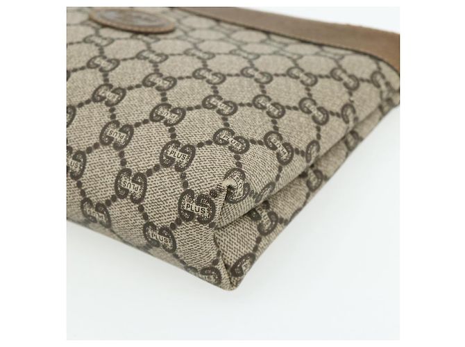 GUCCI GG Plus Supreme Clutch Bag PVC Oro Beige Auth bs34715 D'oro - vista 7