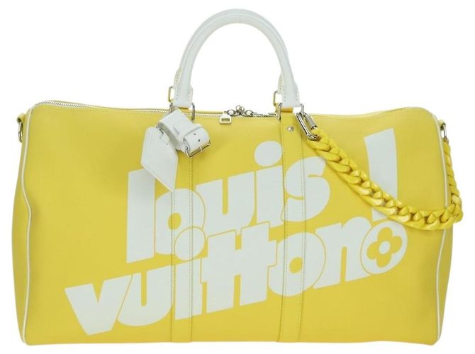 LOUIS VUITTON Borsa Keepall Bandoulière 50 Everyday Gialla M58748 LV Auth 162906SM Giallo Monogramma - vista 13