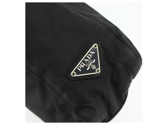 Borsa Tote Prada in nylon nero Auth 176646 - vista 17