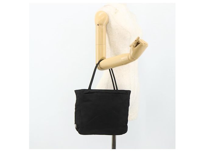 Borsa Tote Prada in nylon nero Auth 176646 - vista 24