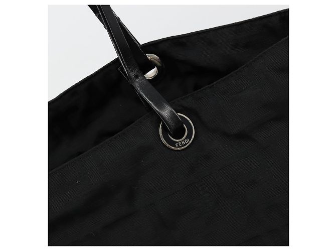 FENDI Zucca Canvas Tote Bag aus Nylon Schwarz Silber Authentisch 176210 - Ansicht 10