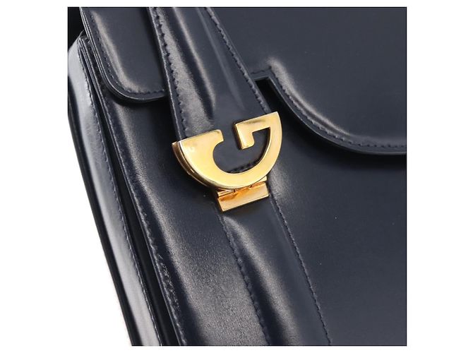 Borsa a mano GUCCI in pelle blu navy e oro Auth 176213 D'oro - vista 10