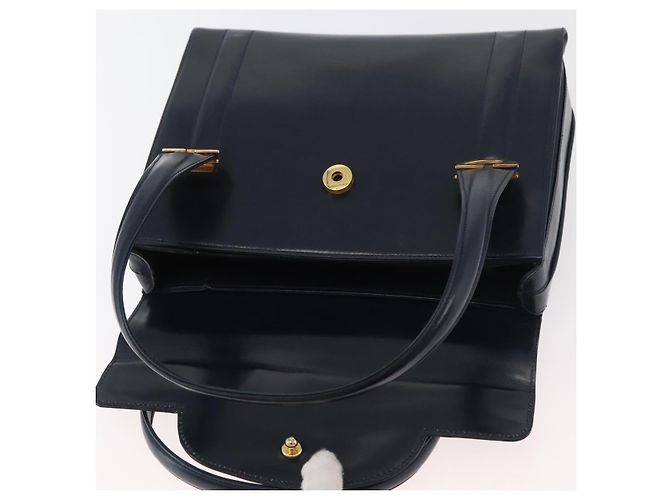Borsa a mano GUCCI in pelle blu navy e oro Auth 176213 D'oro - vista 11