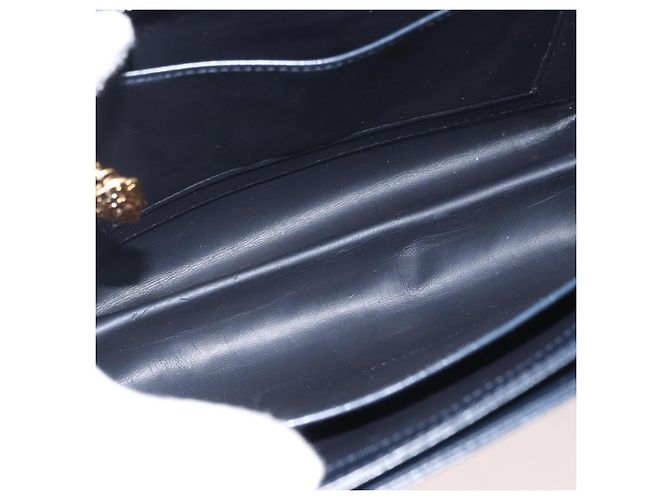Borsa a mano GUCCI in pelle blu navy e oro Auth 176213 D'oro - vista 12