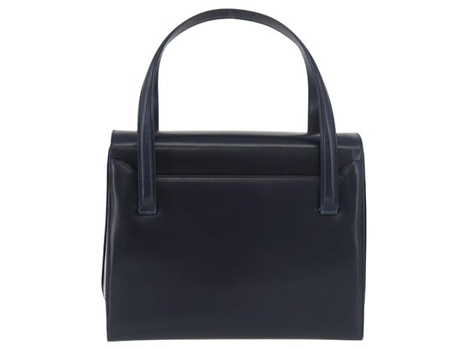 Borsa a mano GUCCI in pelle blu navy e oro Auth 176213 D'oro - vista 2