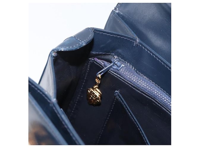 Borsa a mano GUCCI in pelle blu navy e oro Auth 176213 D'oro - vista 20