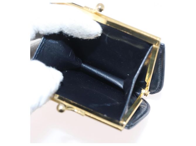 Borsa a mano GUCCI in pelle blu navy e oro Auth 176213 D'oro - vista 25